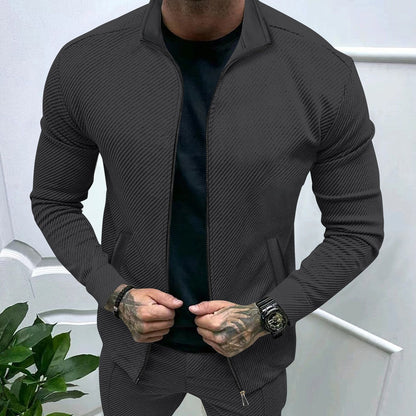 Herren Sportjacke Strukturiert Modern Style