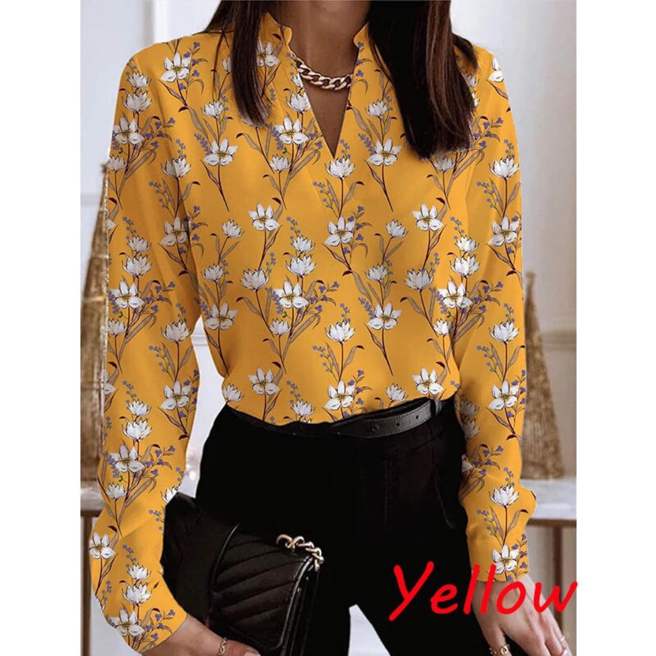Damenbluse Floral Elegant Schmal