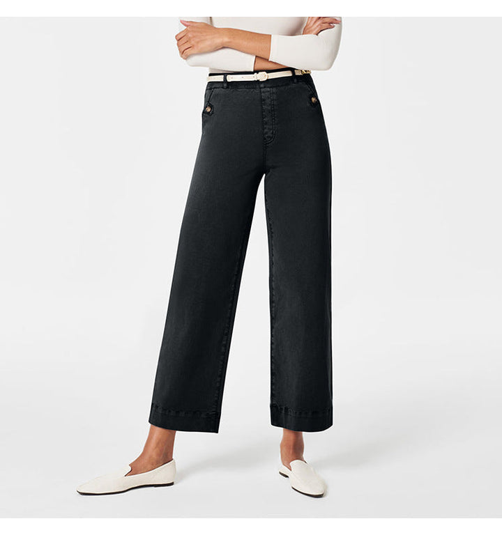 Damen Hose Weit Bequem Elegant Geschnitten