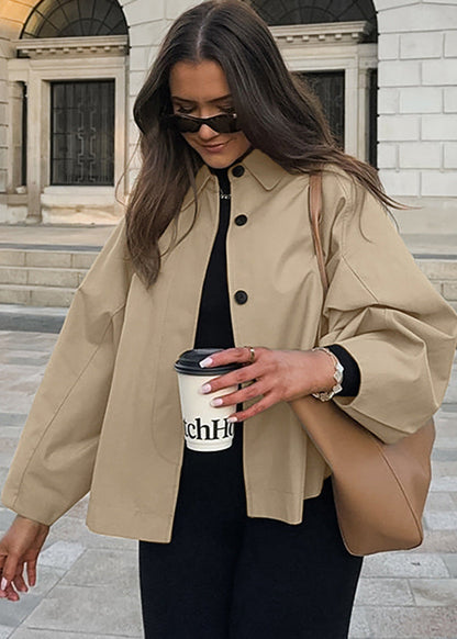 Kurze Trenchcoat Damen Elegant