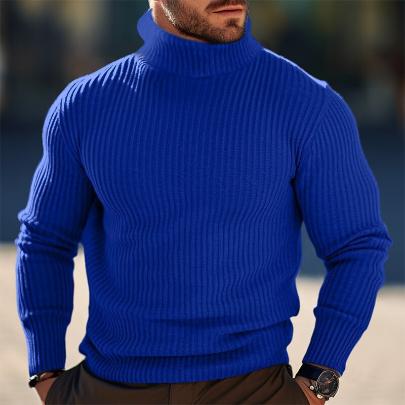 Herren Pullover Strick Modern Stehkragen Design
