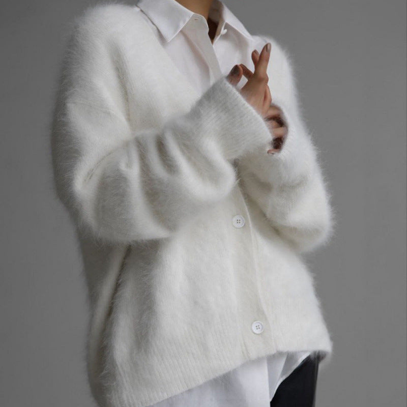 Damen Weich Cardigan Langarm Elegant