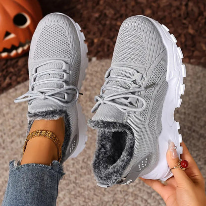 Damen Sneaker Weich Fleece Innensohle