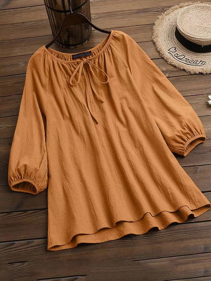 Damen Bluse Elegantes Design Rundhals