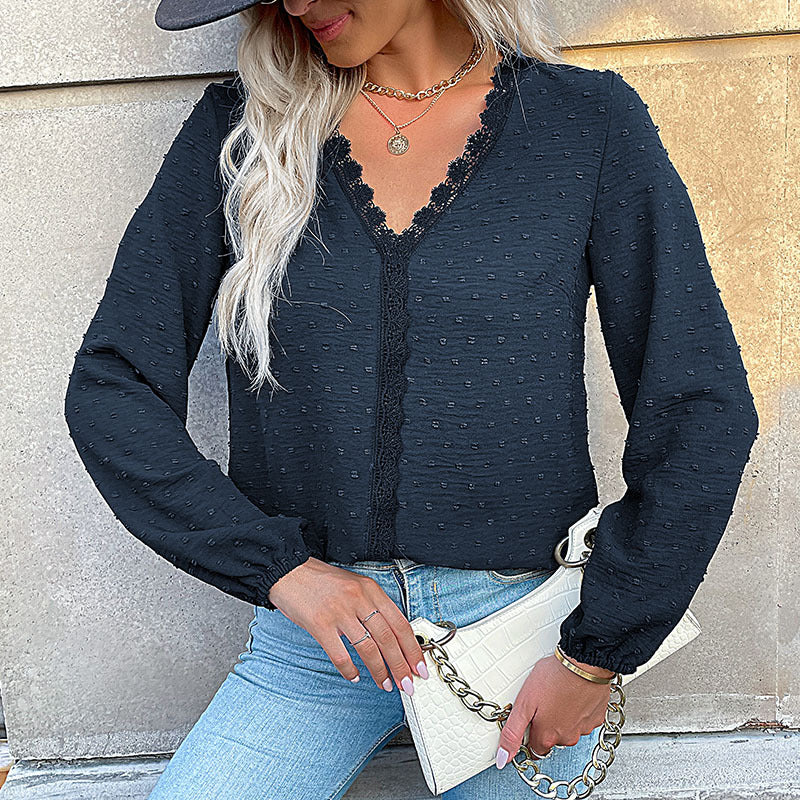 Damenbluse Romantisch Spitze Elegant