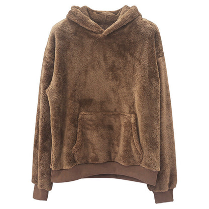 Weicher Damen Pullover Fleece Kapuze