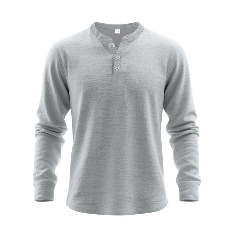 Herren Langarmshirt Elegantes Design Knöpfe