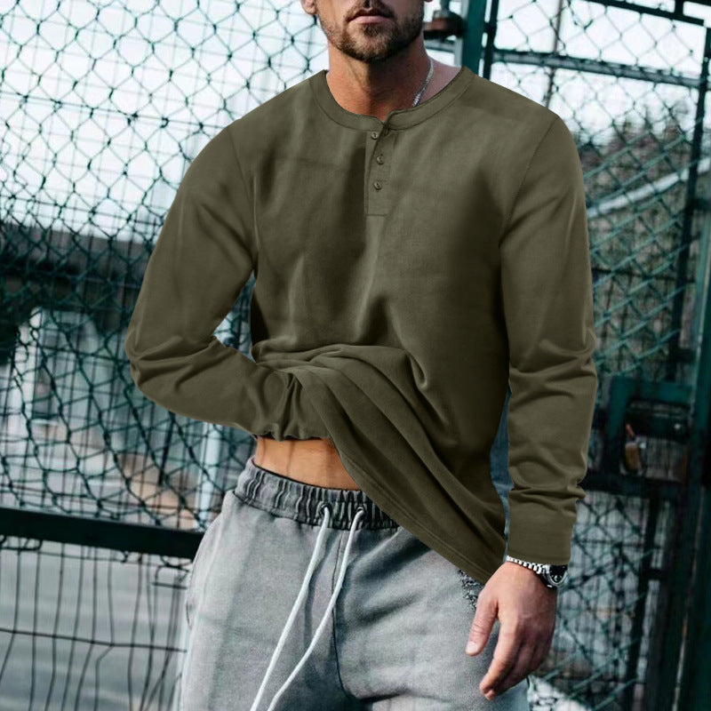 Herren Langarm-Shirt Klassisch Weich Baumwolle