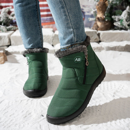 Damen Winterstiefel Warm Praktisch Reißverschluss