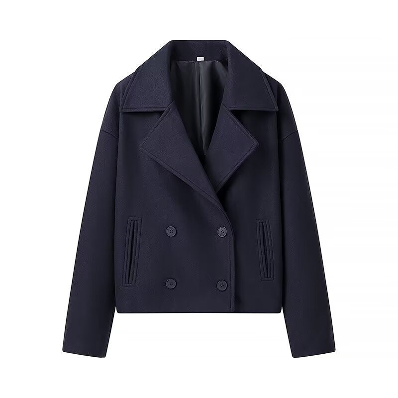 Damen Wolljacke Doppelreiher Chic Winterkleidung