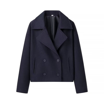Damen Wolljacke Doppelreiher Chic Winterkleidung