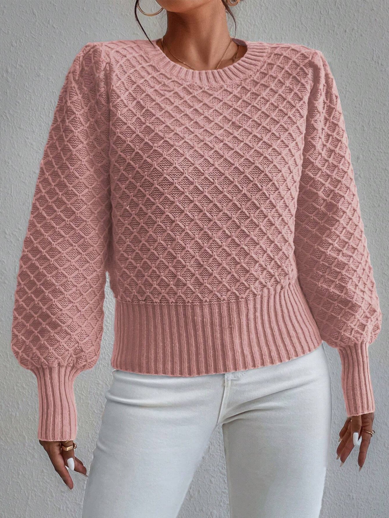 Gemütliches Sweatshirt Wollmischung Rundhals Oversized