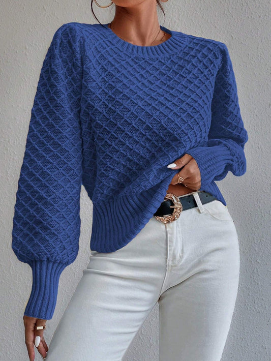Gemütliches Sweatshirt Wollmischung Rundhals Oversized - IdealeKleiden