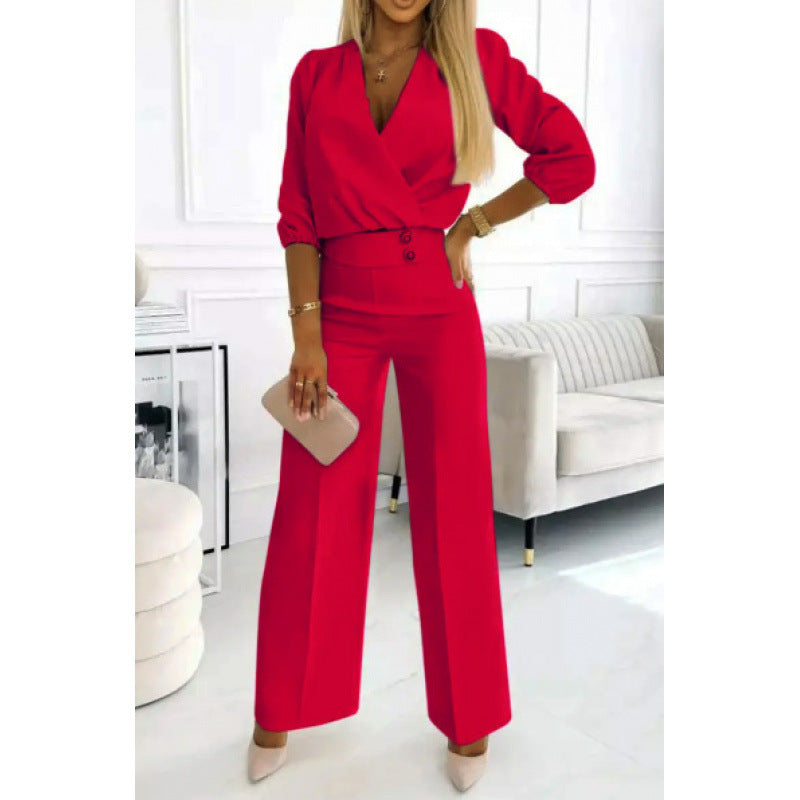 Damen Jumpsuit Elegant Weite Beine Abendkleid