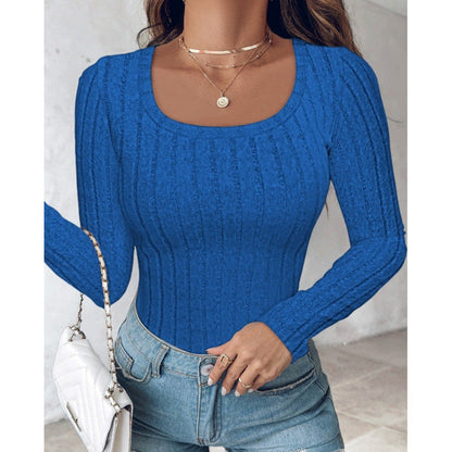 Damen Langarmshirt Strukturiertes Design Elegant