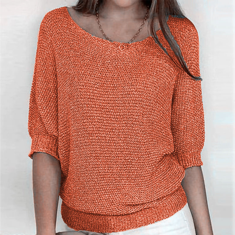 Eleganter Einfarbiger Pullover