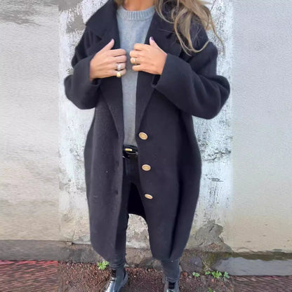 Damen Wollmantel Oversized Elegantes Design