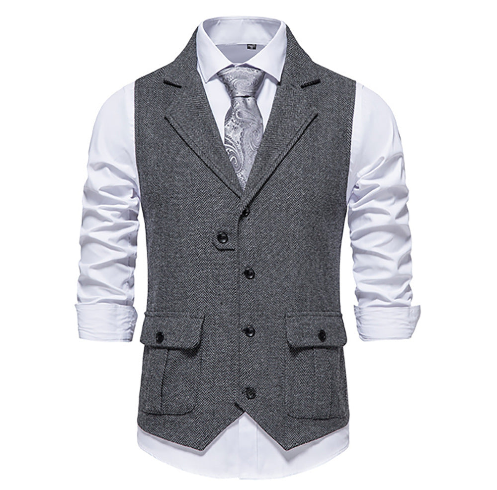 Herren Weste Klassisch Hahnentrittmuster Elegantes Design
