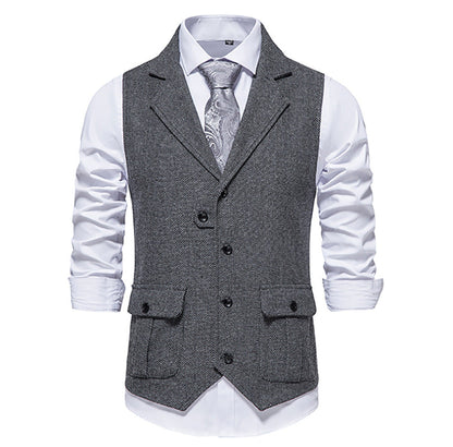 Herren Weste Klassisch Hahnentrittmuster Elegantes Design