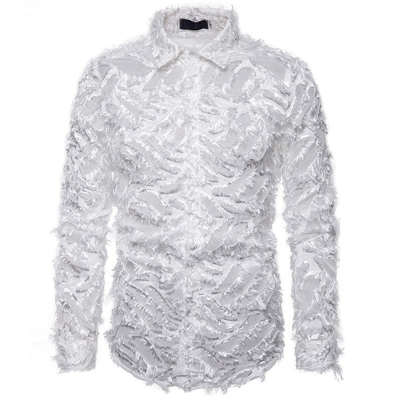 Herren Hemd Modern Strukturiert Elegant