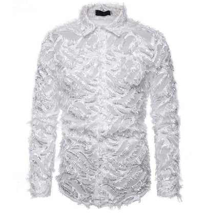 Herren Hemd Modern Strukturiert Elegant