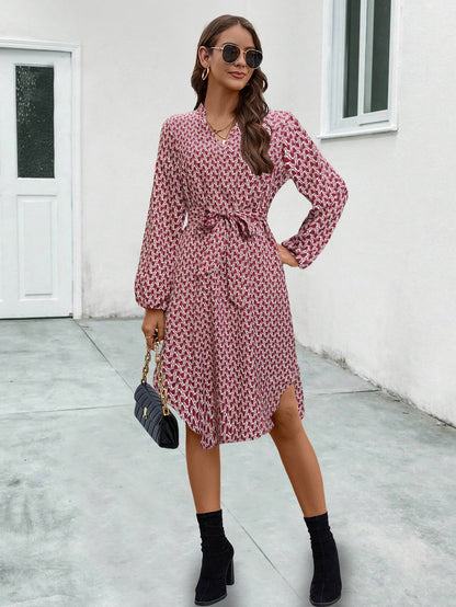 Damen Wickelkleid mit Rüschen und Bindebändern