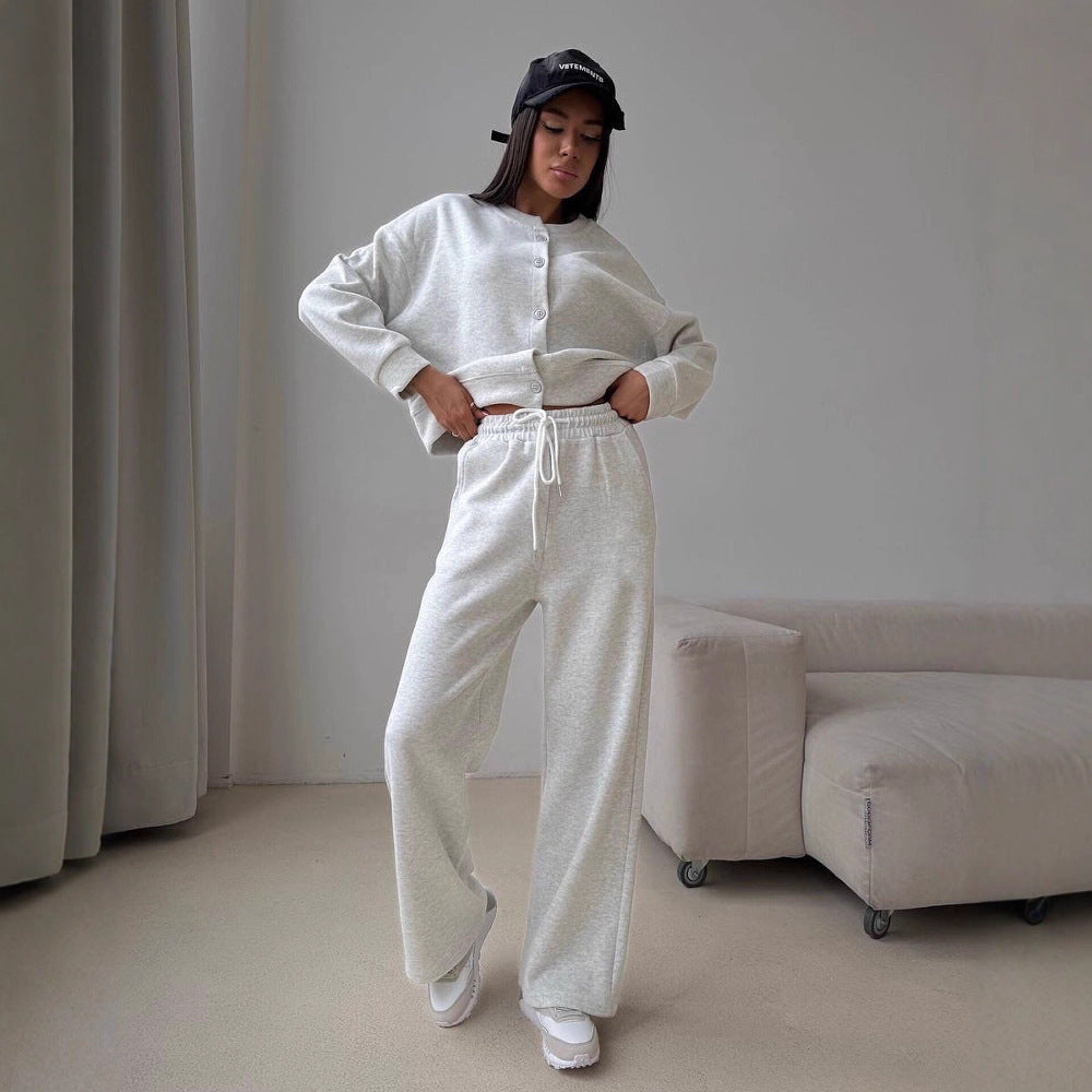 Damen Sweatshirt Bequem Sportlich Jogginganzug - IdealeKleiden