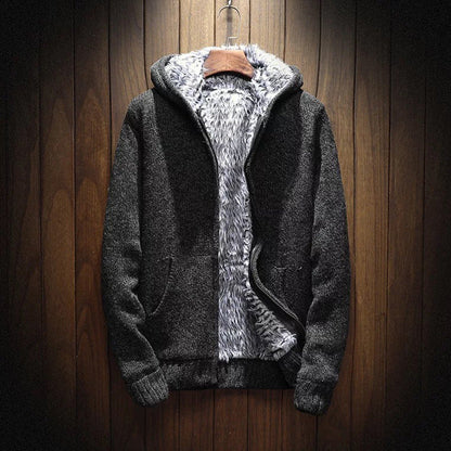 Herren Kapuzenjacke Weich Fleece Warm Isoliert
