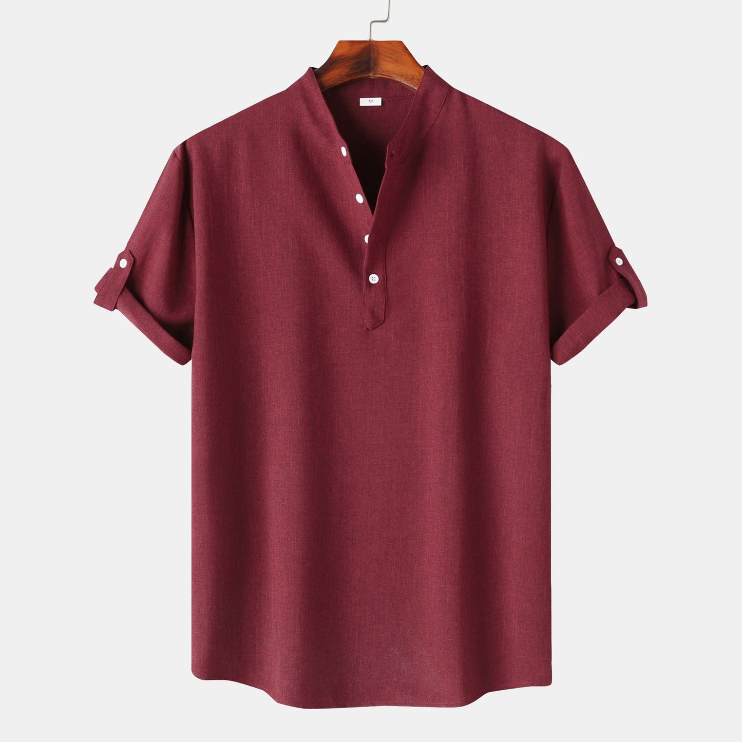 Herren Kurzarmhemd Modern Henley Style
