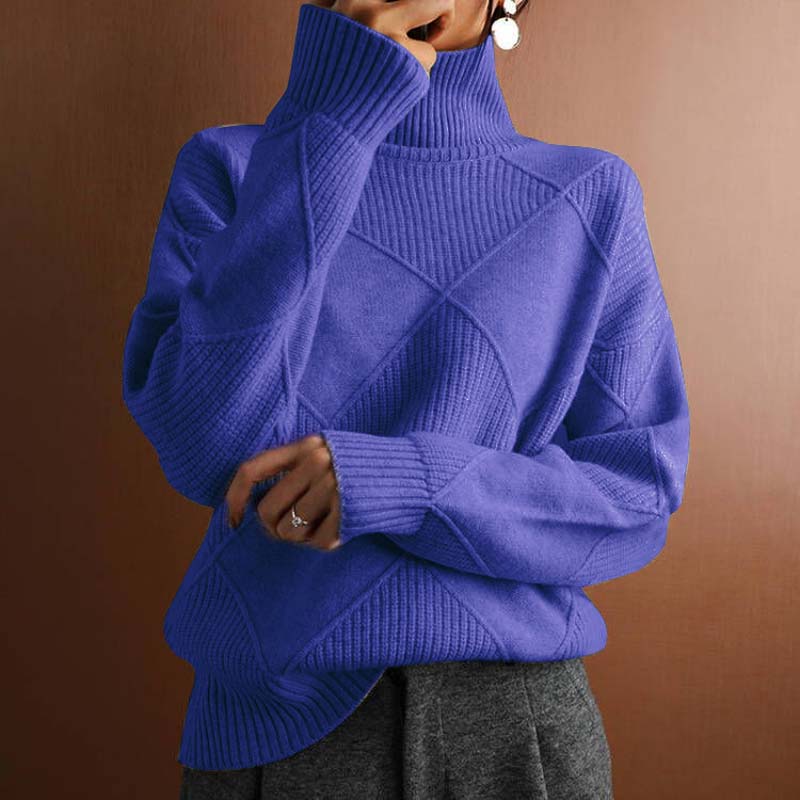 Damen Winterpullover Hoher Hals Warm Strick