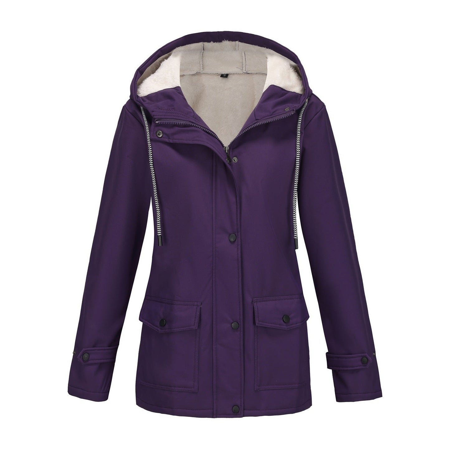Damen Winterjacke Warm Fleece Kapuze Outdoor
