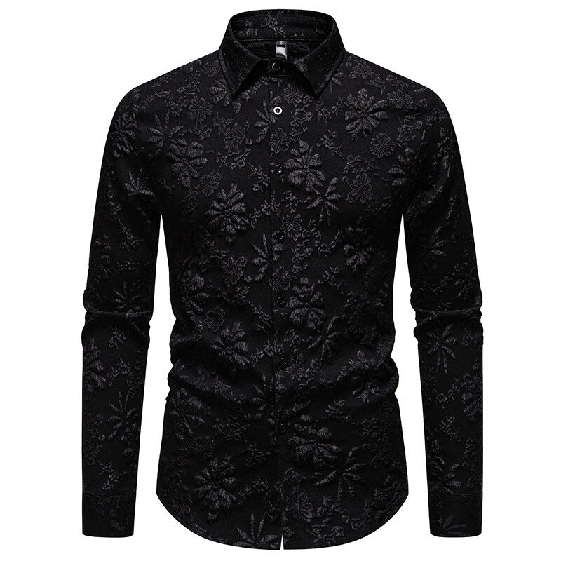 Herren Langarmhemd Struktur Optik Modern Style