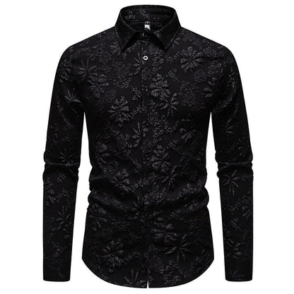Herren Langarmhemd Struktur Optik Modern Style