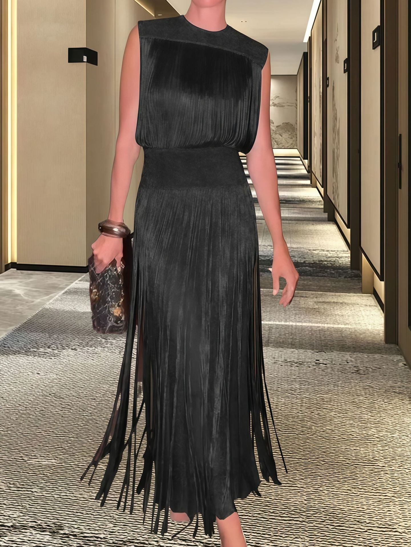 Damen Abendkleid Elegant Schwingender Saum