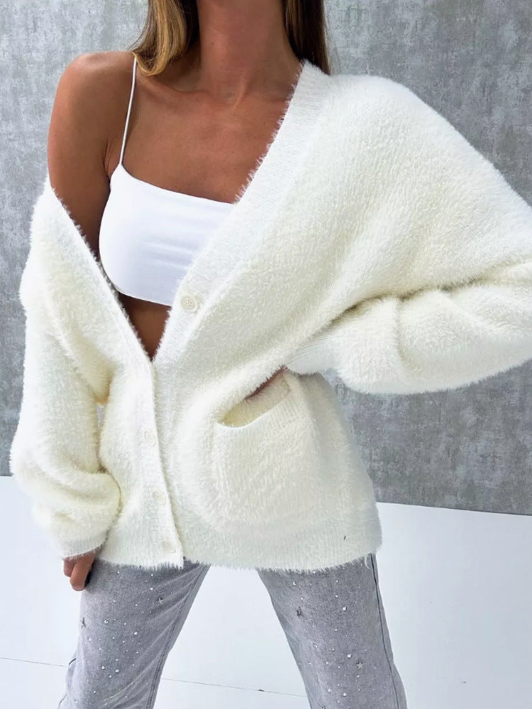 Damen Cardigan Weich Lockere Passform Elegantes Design