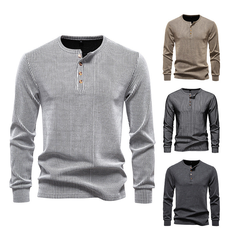 Herren Langarm Hemd Streifenmuster Modern Style - IdealeKleiden