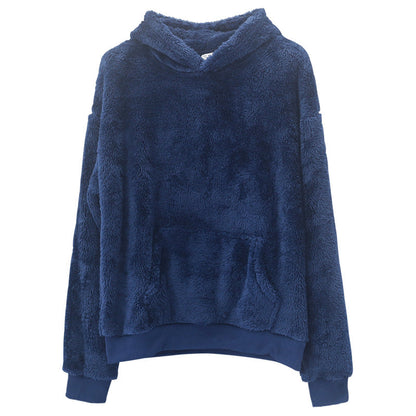 Weicher Damen Pullover Fleece Kapuze