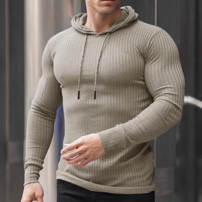 Herren Kapuzenpullover Trendy Rippmuster