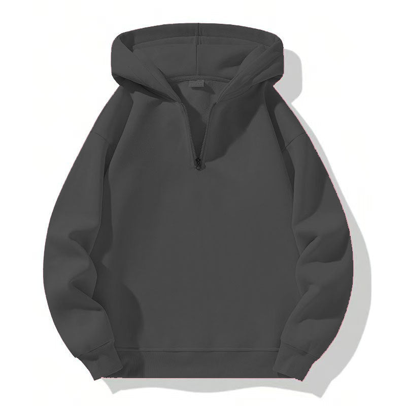 Herren Sportpullover Kapuze Halbzipper