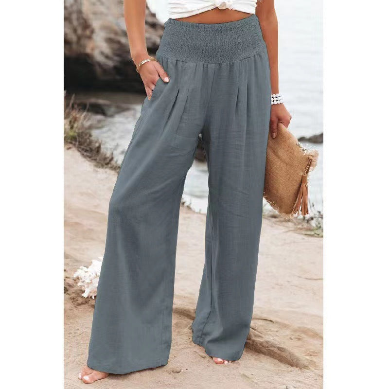 Damen Leinenhose Bequem Elegant