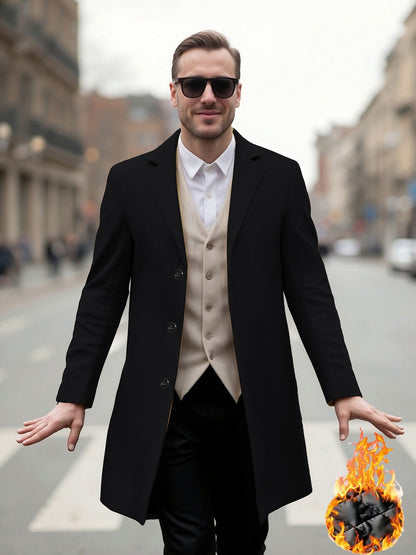 Herren Langmantel Elegant Moderner Schnitt