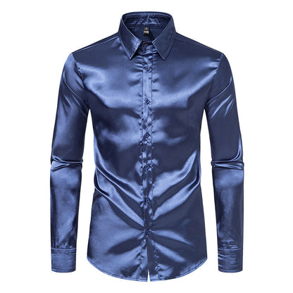 Herren Seidenhemd Elegant Slimfit