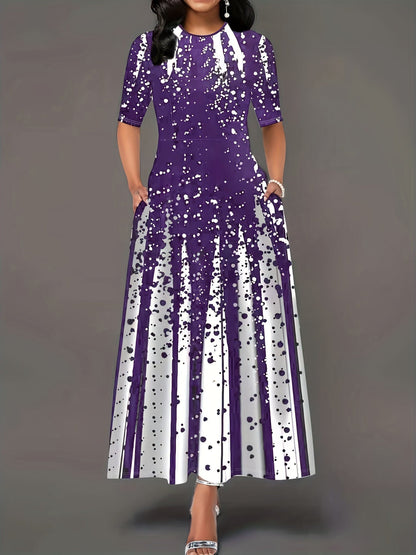 Damen Maxikleid Elegant Blumenmuster Sommerkleid