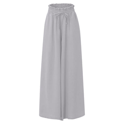 Damen Hose Elegant Weit mit Gummizug und Taschen