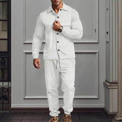 Herren Schlafanzug Bequem Elegant Knöpfe