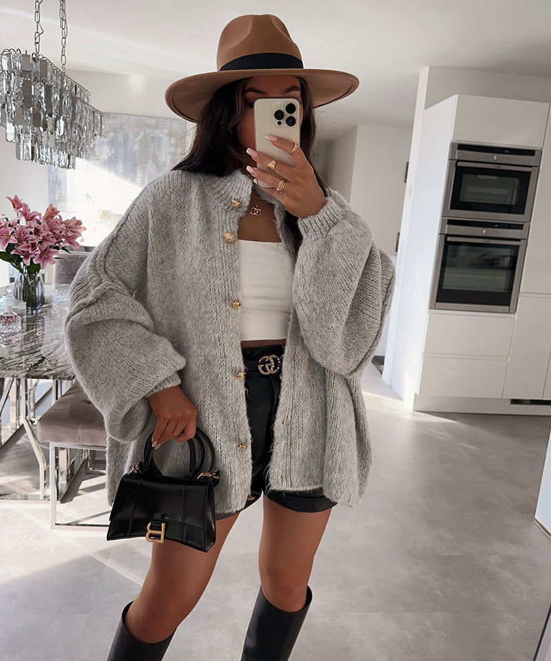 Weite Strickjacke Damen Bequem Oversized
