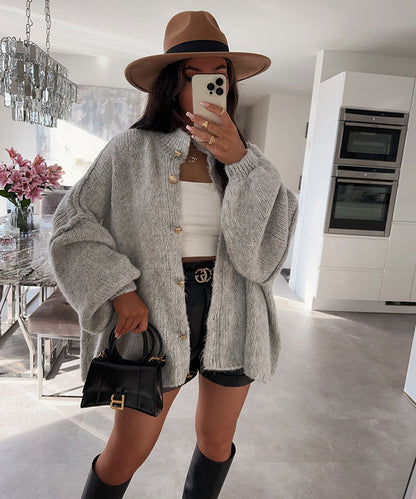 Weite Strickjacke Damen Bequem Oversized
