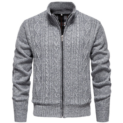 Herren Strickjacke Hochkragen Reißverschluss Sportlich