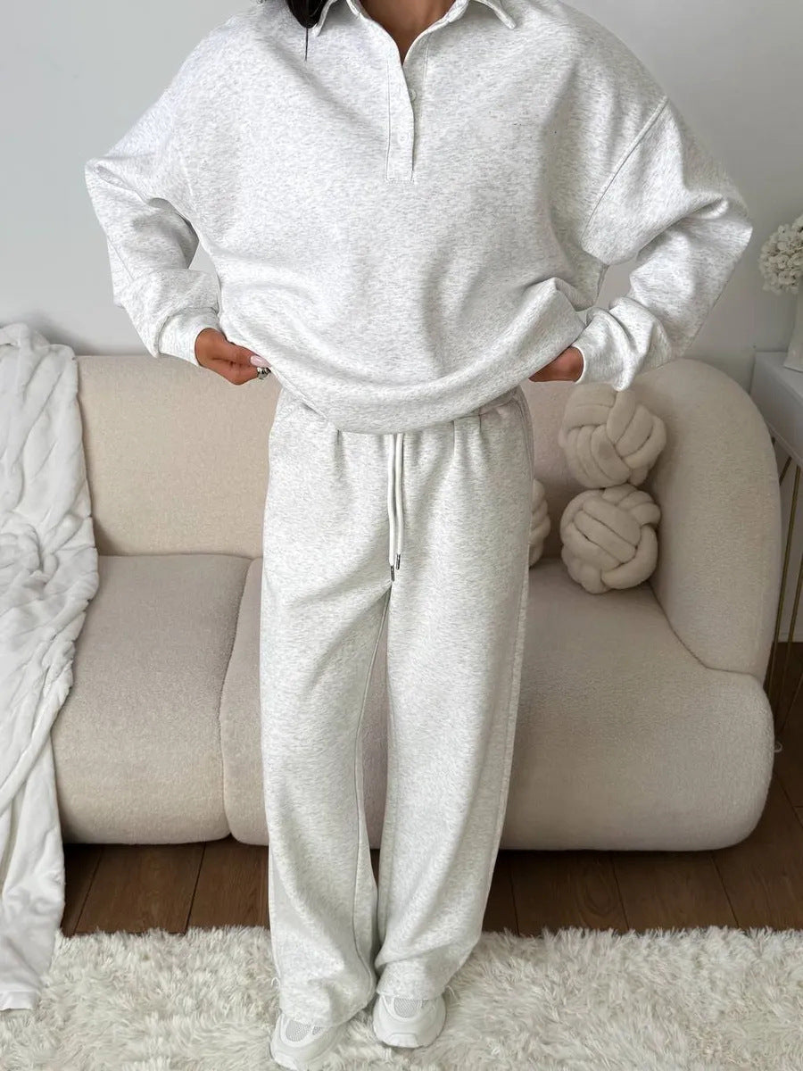 Damen Leichtes Poloshirt und Comfort Hosen Set