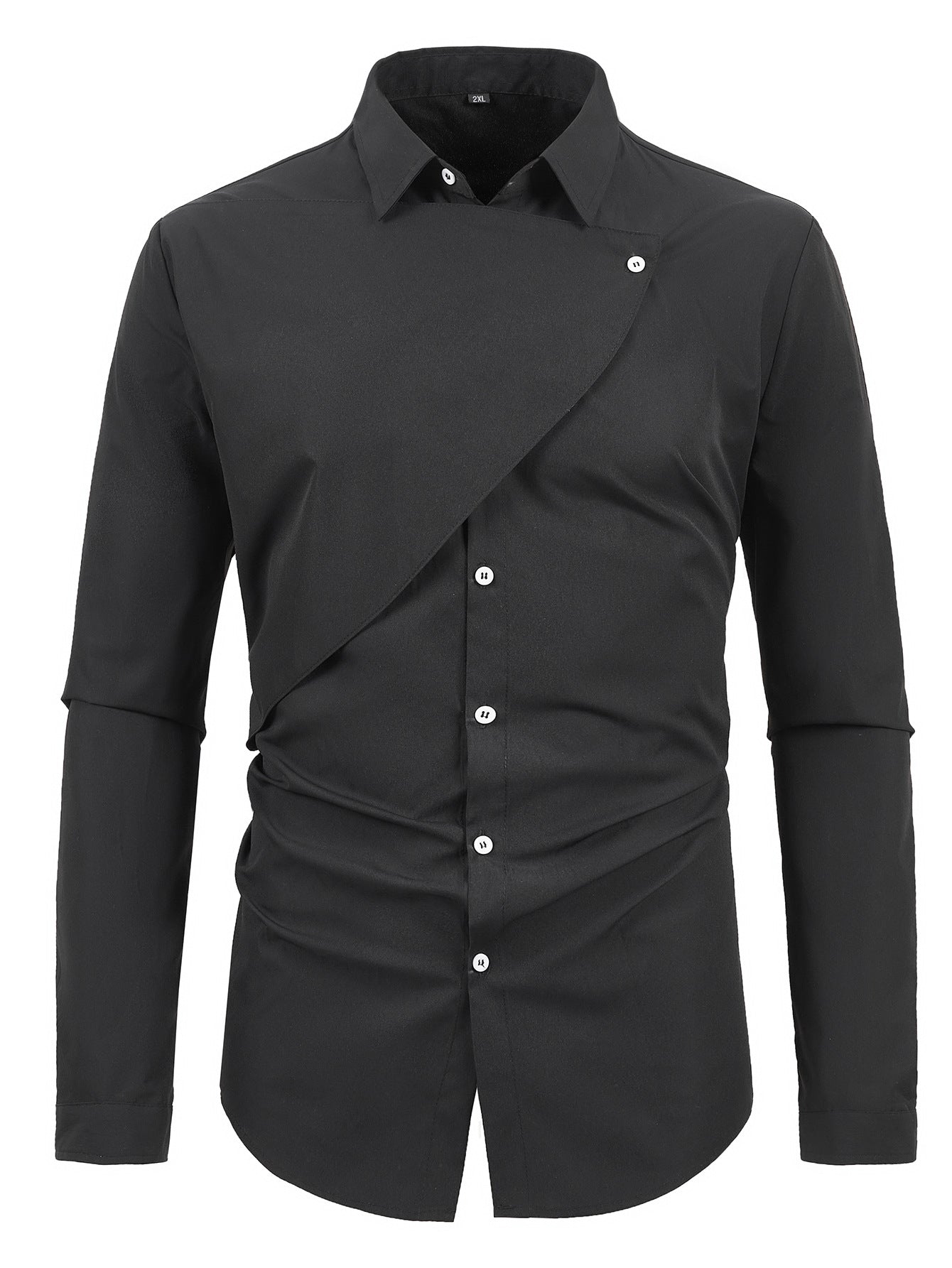 Herren Kurzarm Hemd Asymmetrisch Elegant Style